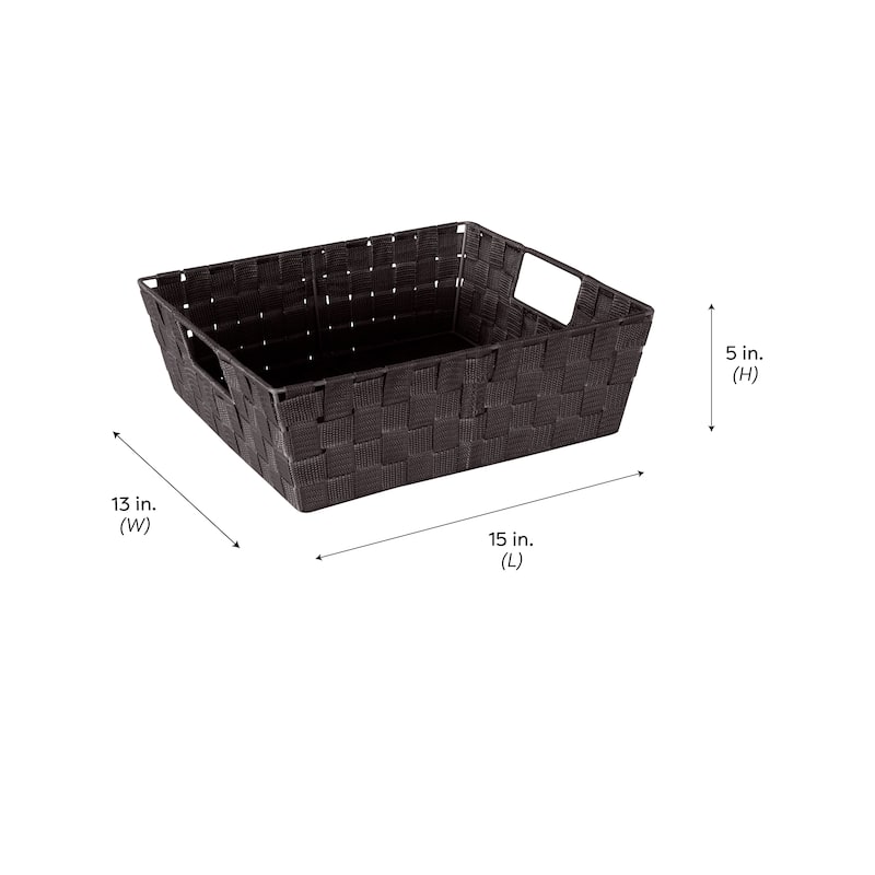 Simplify Large Woven Storage Bin in Chocolate - 13"x15"x5"