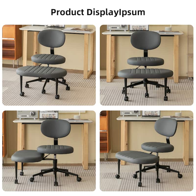 Ergonomic Office Chair-Multi-Position Cross Legged Design, Swivel Meditation Desk Chair with Back Support & Rolling Base