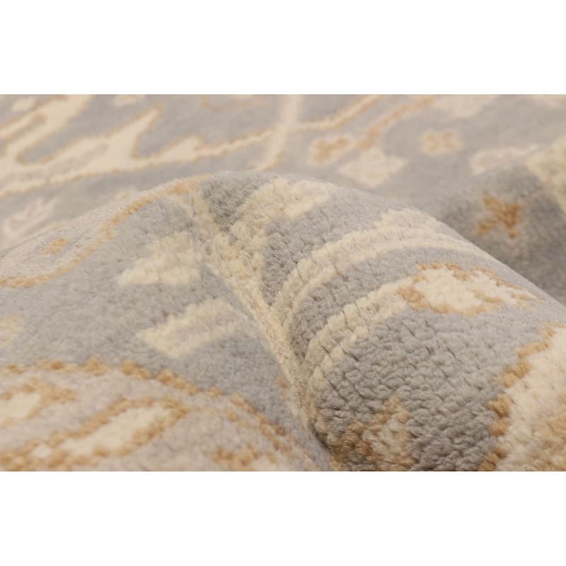 ECARPETGALLERY Hand-knotted Royal Oushak Grey Wool Rug - 6'0 x 6'0