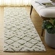 preview thumbnail 115 of 154, SAFAVIEH Arizona Shag Nevada 1.2-inch Thick Rug 2'3" x 8' Runner - Ivory/Green