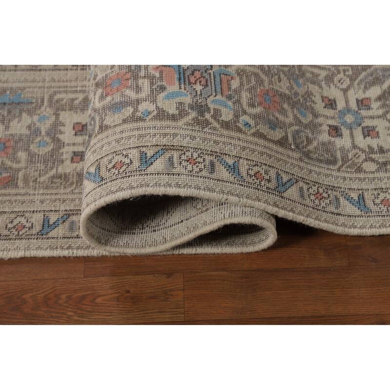 Geometric Tabriz Persian Area Rug Handmade Dining Room Wool Carpet - 9'3"x 12'8"