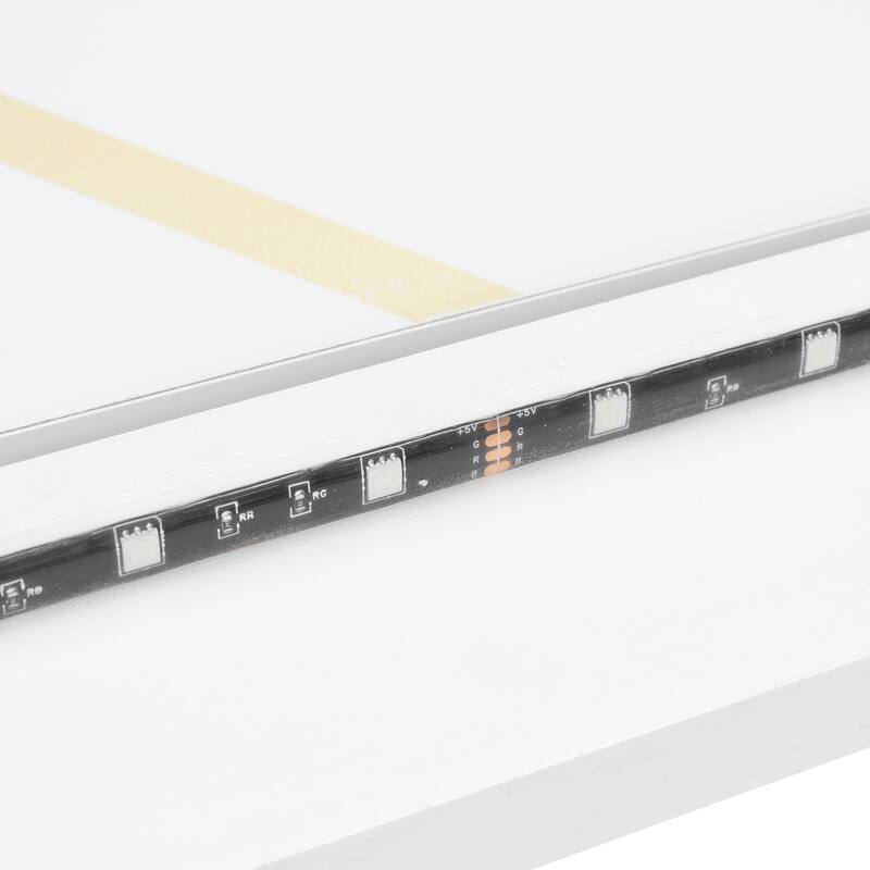 SideFold Murphy Bed with Geometric Art Panels, USB Power Hub & LED Glow by Harper&Bright Designs