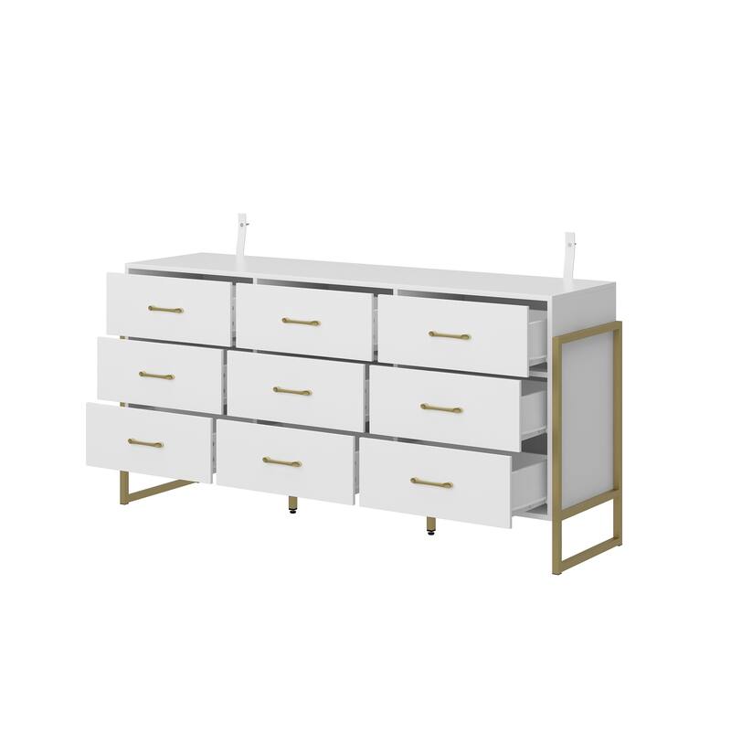 Large 61.4" Dresser - Abundant Storage, Timeless Design Drawers