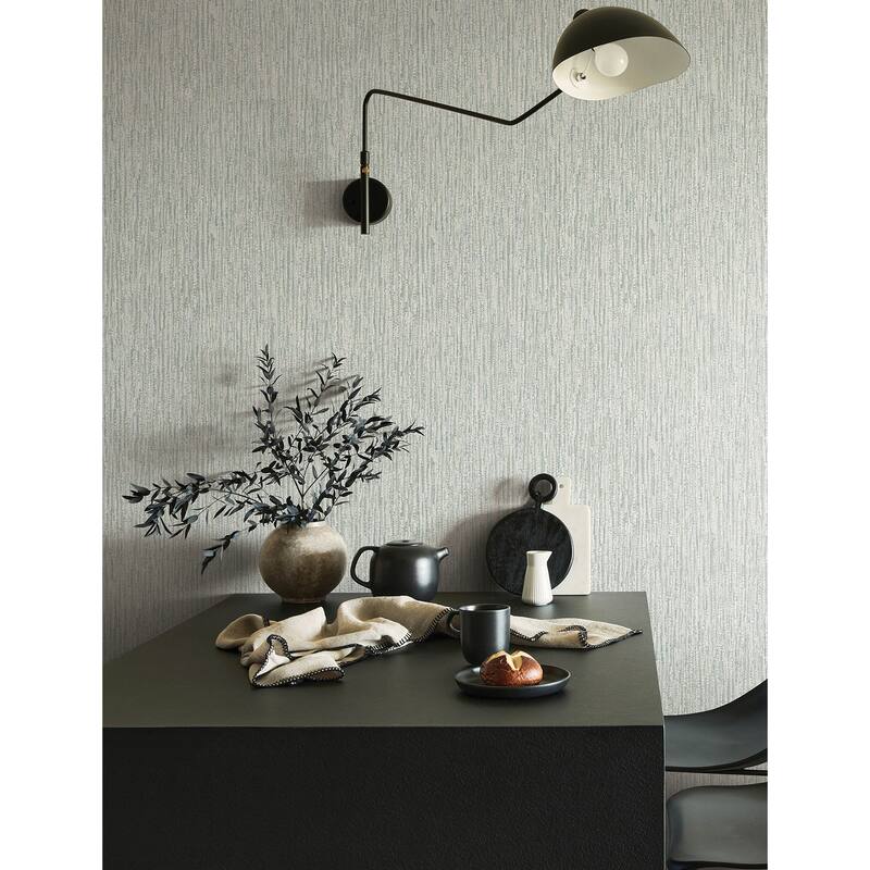 A-Street Prints Corliss Light Grey Beaded Strands Wallpaper