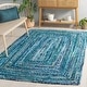 preview thumbnail 54 of 118, SAFAVIEH Georgine Handmade Braided Bohemian Cotton Rug 4' x 6' - Teal/Blue - Rectangle