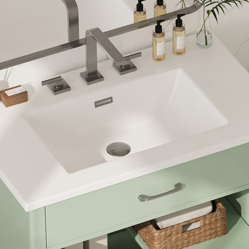 Bathroom Vanity with Tempered Glass