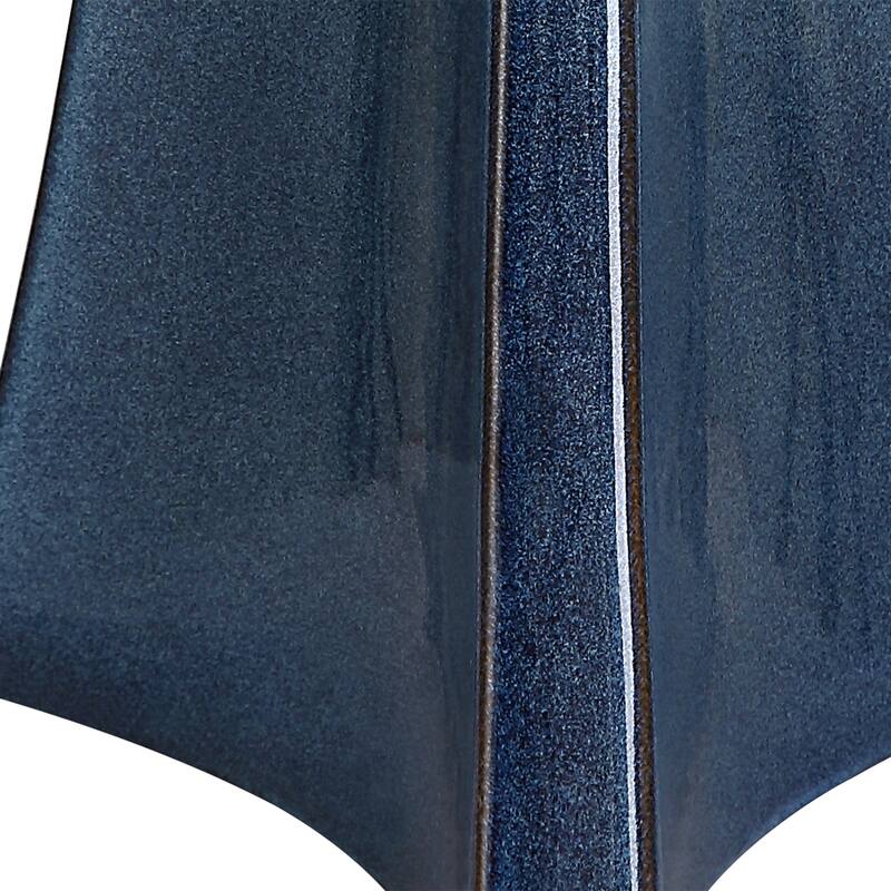 Scalloped Table Lamp with Tapered Shade - 32" - Blue