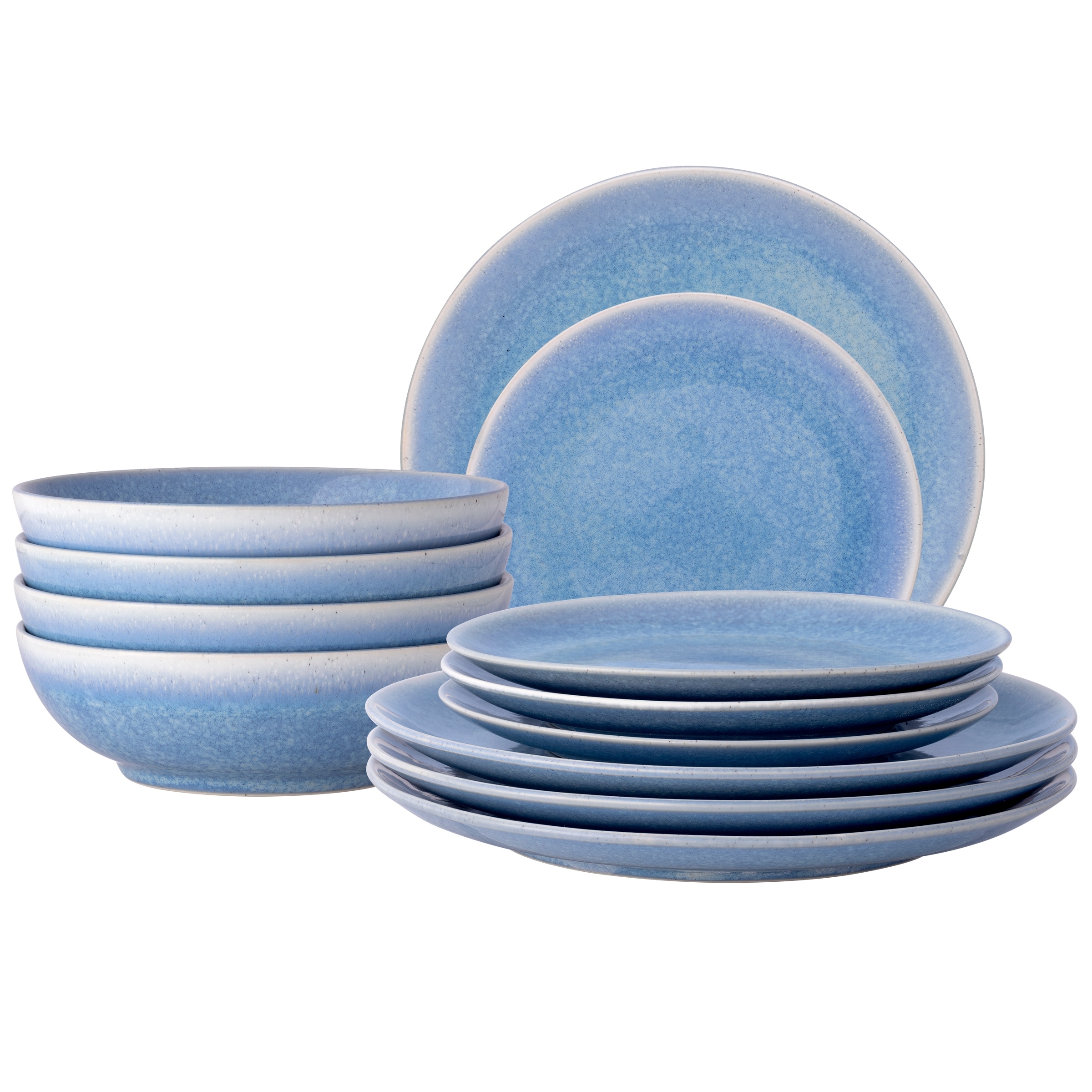 Colorwave Kiln Azure 12-Piece Dinnerware Set, Service for 1
