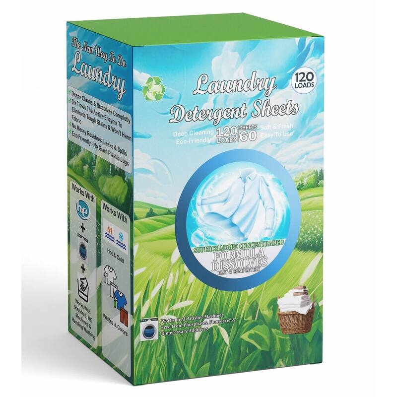 Laundry Detergent Sheets Eco Hypoallergenic & Enzyme Washer Sheets Powerful Stain Removal - 1pc