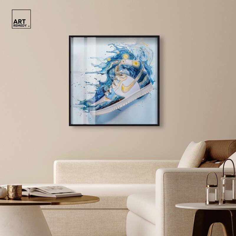Starry Night Sneaker Splash Shadowbox by Art Remedy
