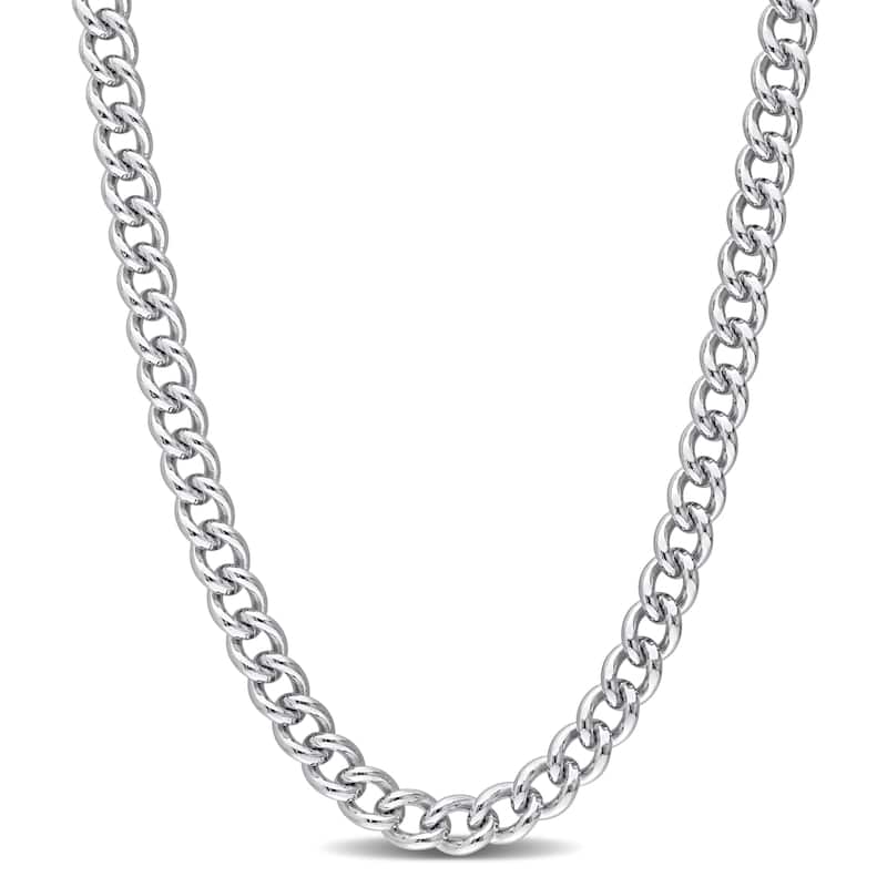 Miadora Sterling Silver Curb Link Necklace