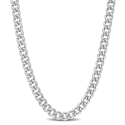 Miadora Sterling Silver Curb Link Necklace
