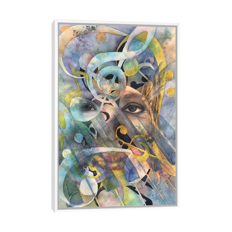 iCanvas "Jazz Fest Also" by Liz Covington Framed Canvas Print - White - 26x18