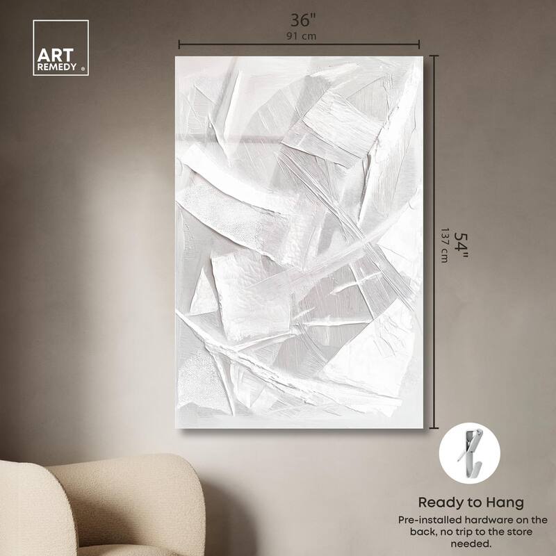 Thick White Texture II Acrylic by Art Remedy, Ready to Hang