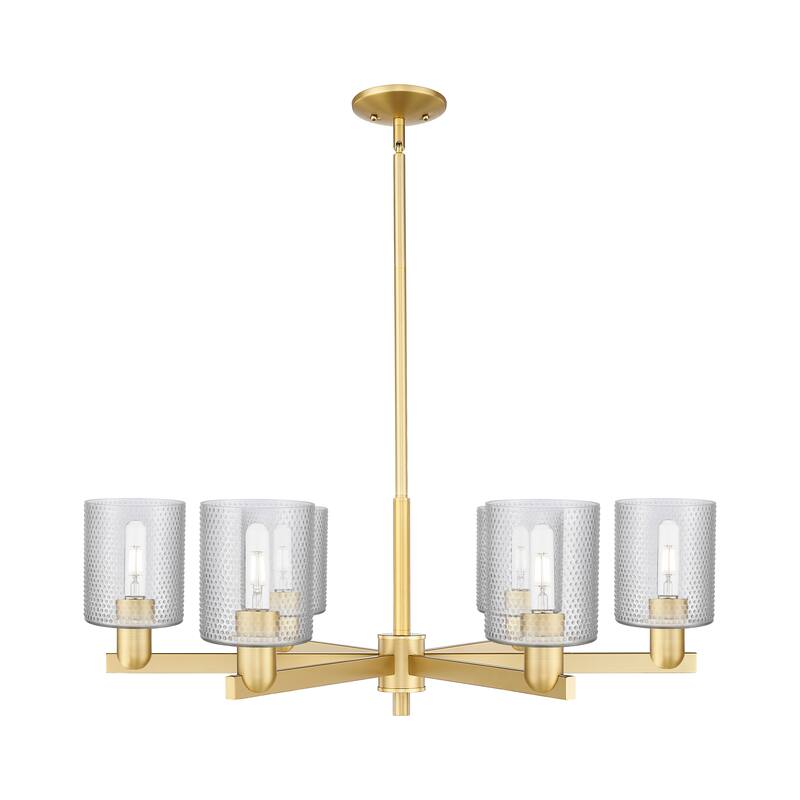 Innovations Lighting Endless Possibilities Arcadia - Cobbleskill - 6 Light 35" Stem Hung Chandelier - Clear/Satin Gold
