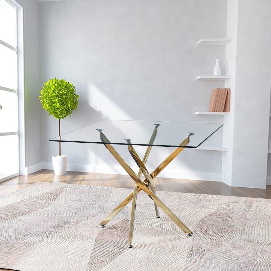 Tempered Glass Top Dining Table
