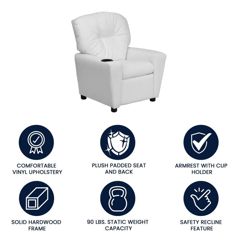 Contemporary Kids Recliner with Cup Holder