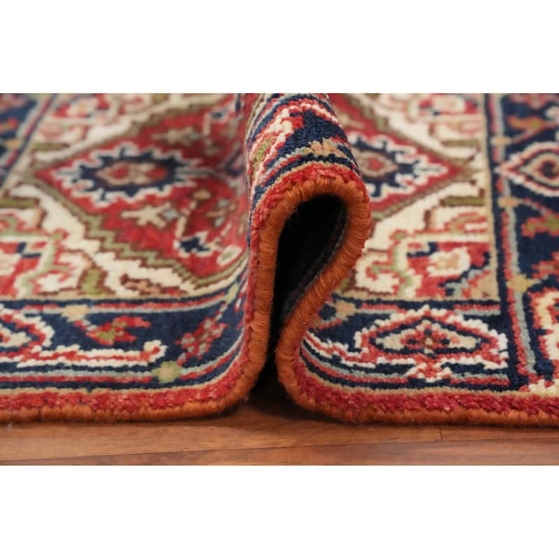 Hand Knotted Oriental 100% Wool Carpet Traditional Medallion Red Heriz (serapi) Area Rug - 3' 0'' X 2' 0''