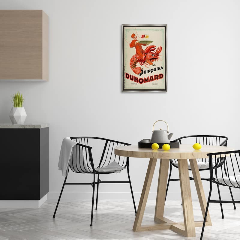 Stupell Vintage Lobster Advertisement Framed Floater Canvas Wall Art Design By Marcus Jules
