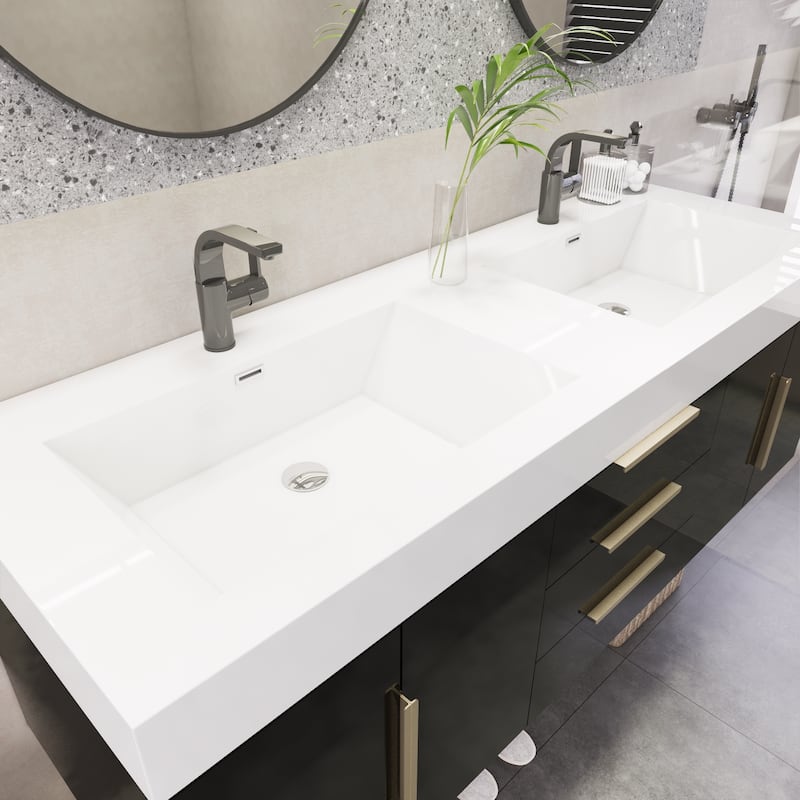 Noble 60" Wall Mounting Vanity with Reinforced Acrylic Double Sink