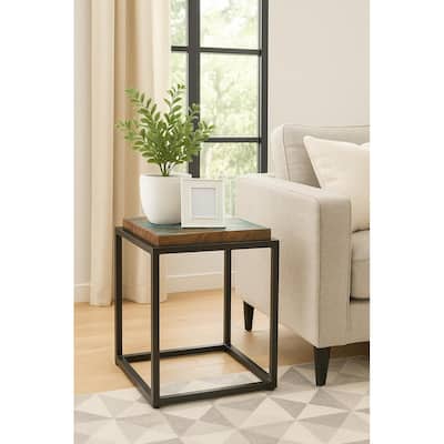 Assam End table with reclaimed wood top