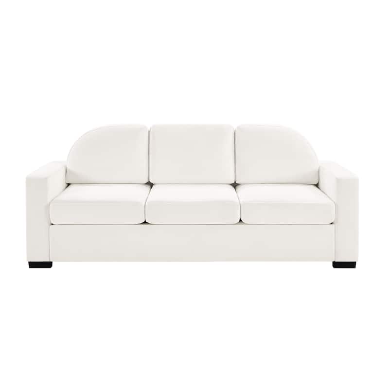 Christopher Knight Home - Dover Modern 84.7" Chenille Upholstered 3-Seater Sofa with Removable Curved Backrest & Cushion