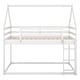 preview thumbnail 13 of 12, Twin over Twin Low Bunk Bed, House-Shaped Frame with Ladder, Sturdy Pine Wood and MDF Construction, White