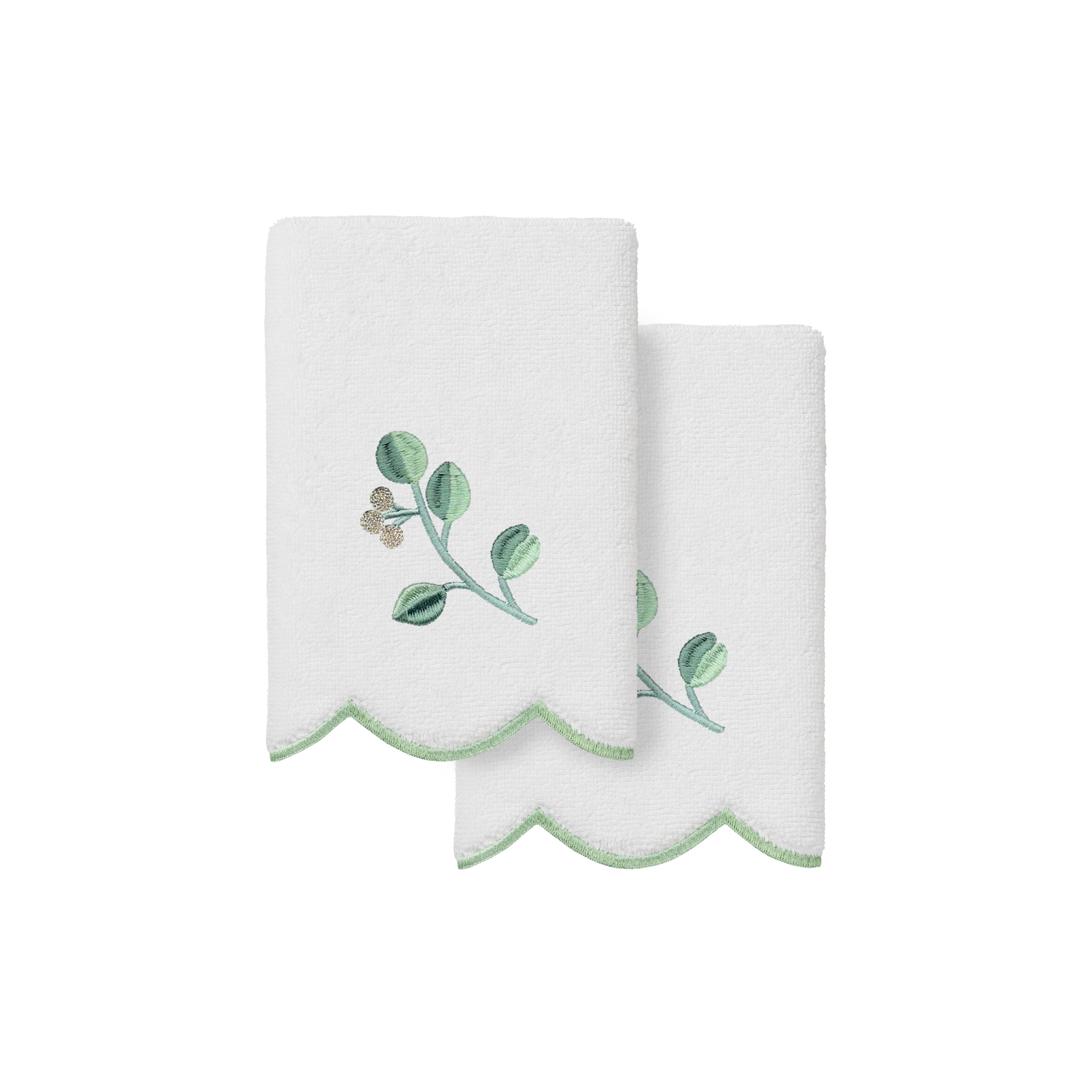Authentic Hotel and Spa 100% Turkish Cotton WILD BRANCH Scallop Embellished Towel Collection