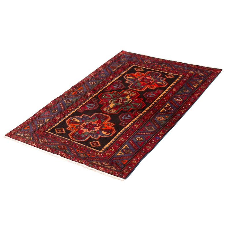Konya Anatolian Black, Red Rug 3'10" x 6'0" - 3'10 x 6'0