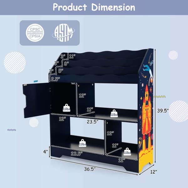 Costway Toy Storage Organizer Display Stand 3-In-1 Kids Toy Shelf with - See Details