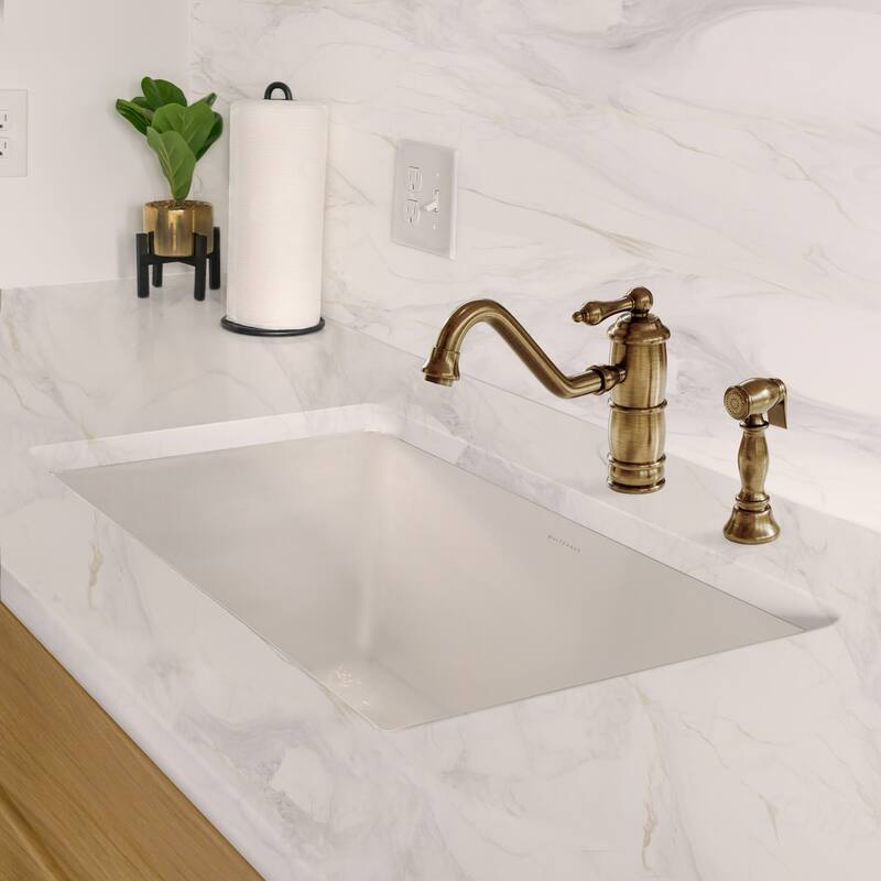 Whitehaus WHUF2819 Fireclay 28" Undermount Single Basin Fireclay