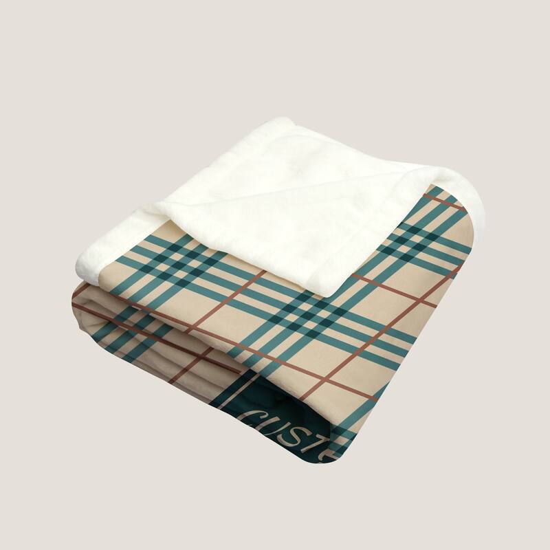 Custom Personalized Name Plaid Blanket,Custom Flannel Fleece Blanket with Name
