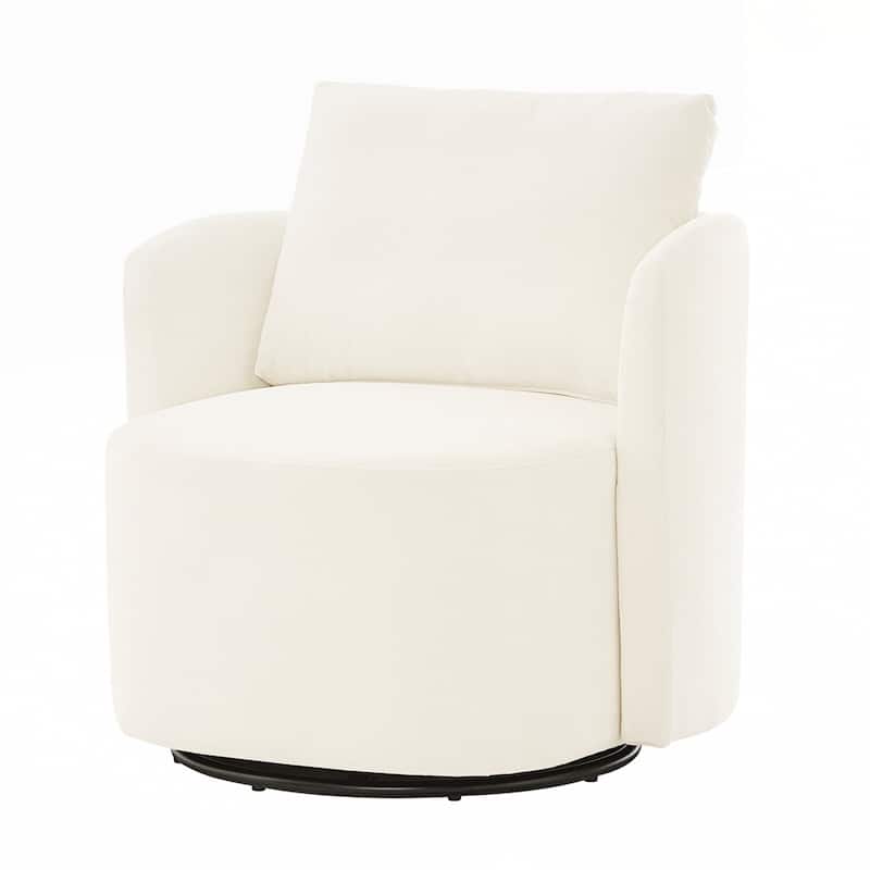 Upholstered Swivel Sofa Chair with Curved Desig