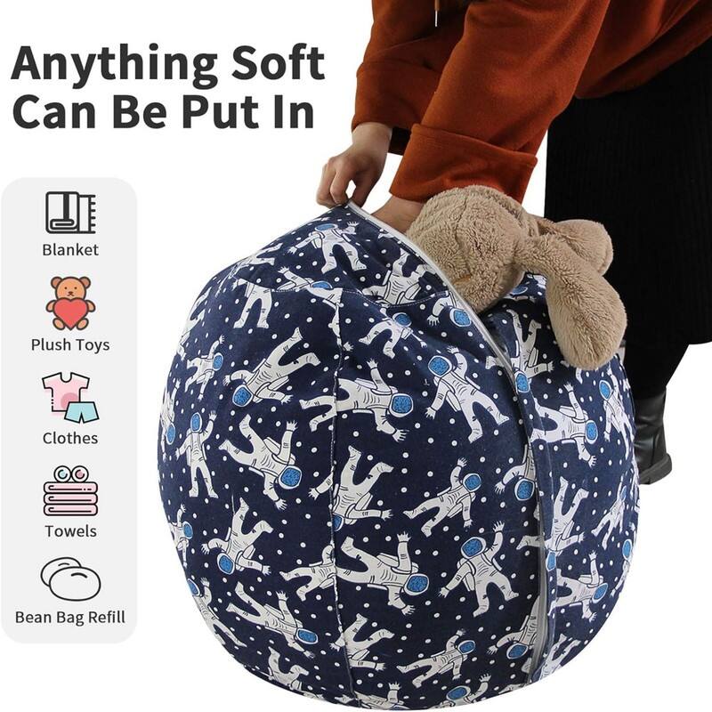 2 PCS Storage Bean Bag Chair Cover 24"