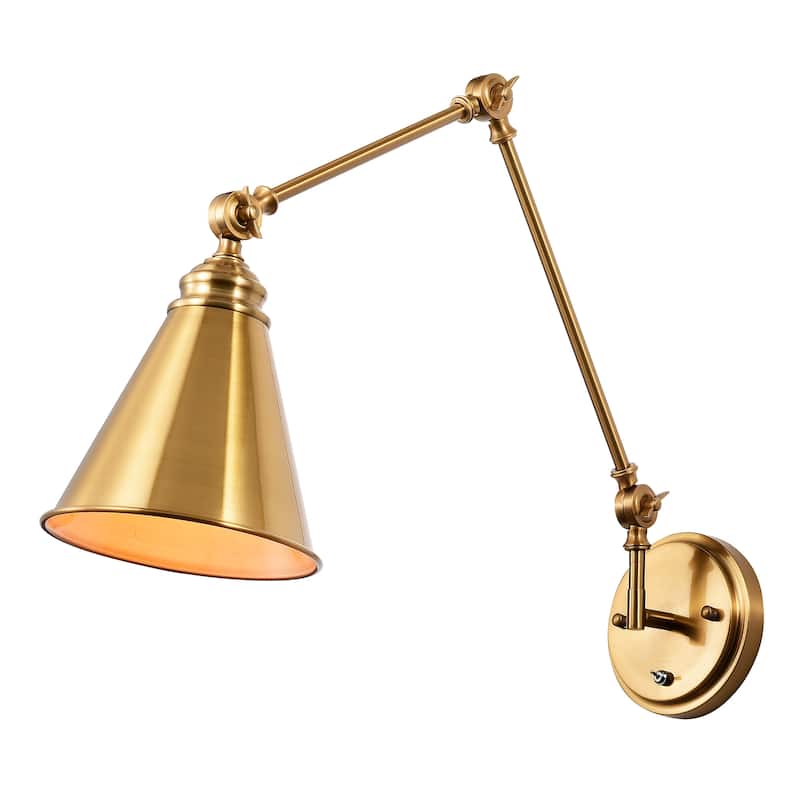 Copper Grove Esmerelda Wall Lamp Sconce Brass Adjustable 1-light