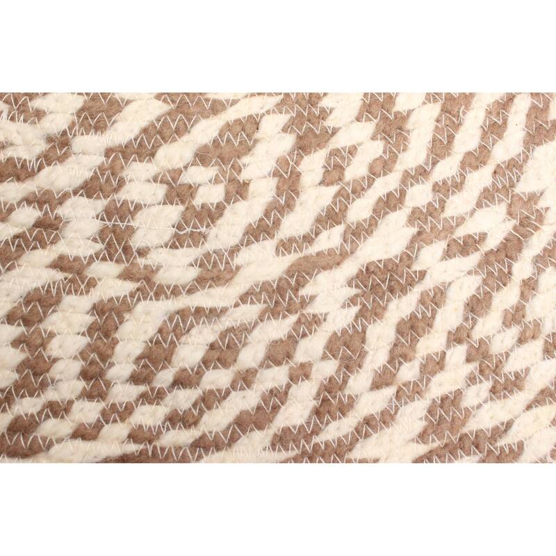 ECARPETGALLERY Braid weave Sienna Tan Wool Rug - 3'11 x 3'11
