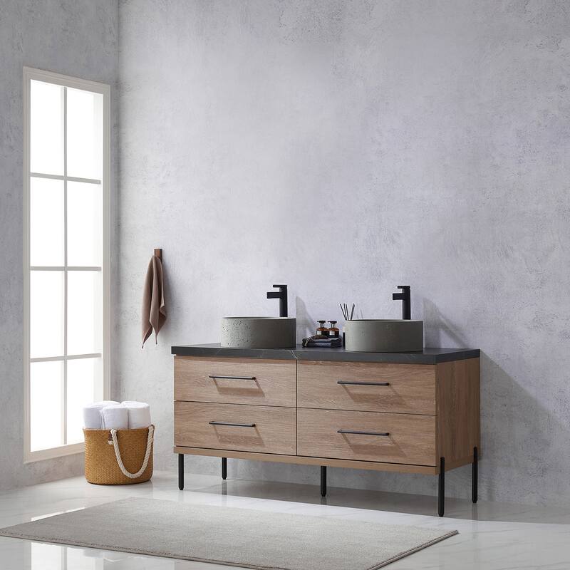 Trento Bath Vanity with Sintered Stone Top with Concrete Sink (R)
