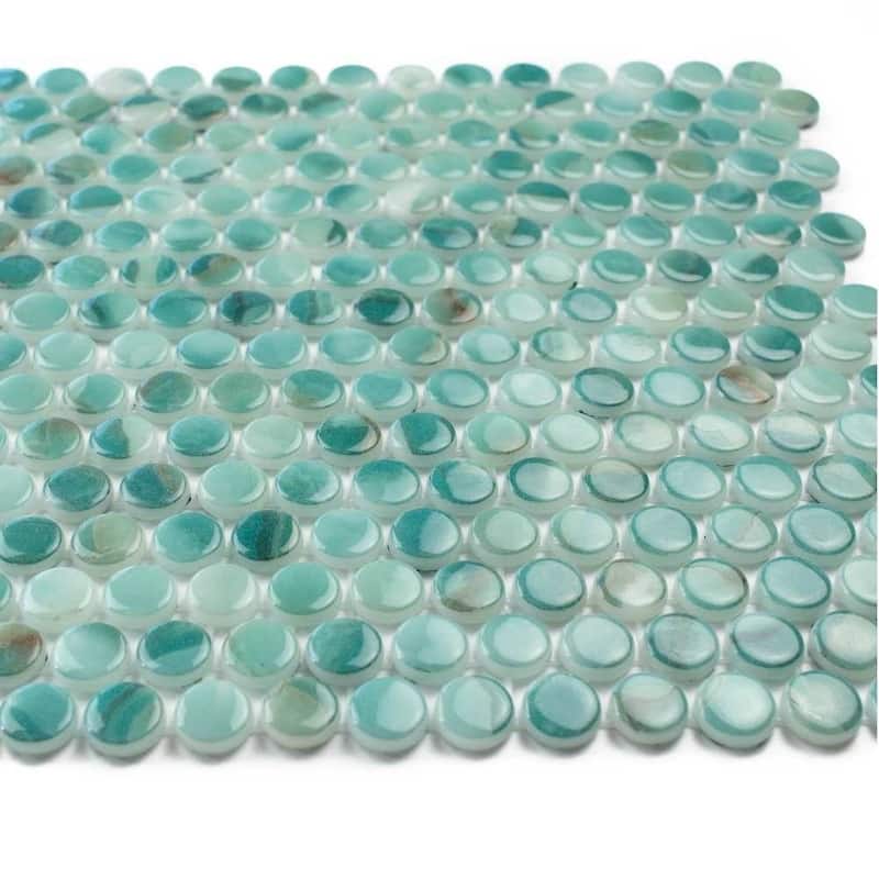 Eterna Penny 12x12 Glass Round Mosaic Tile - Floor, Wall, Backsplash