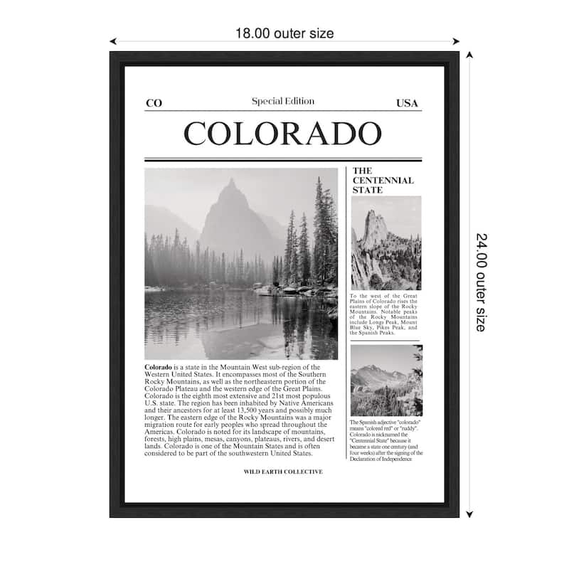 Kate and Laurel Colorado Article by Megan Ryan Framed Canvas Wall Art Print