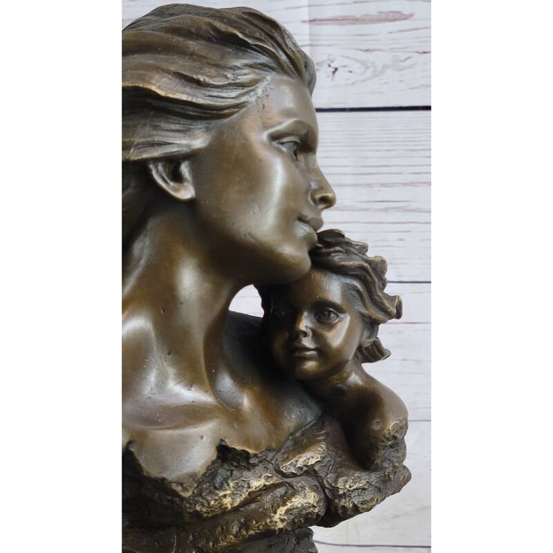 Mother Child Bronze Sculpture Maternity Mothers Day Shower Gift Maternal Love