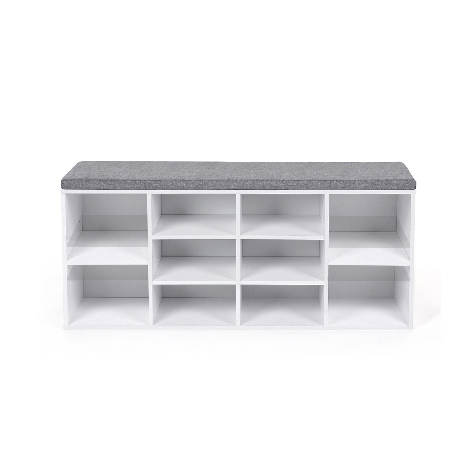 VASAGLE Shoe Bench 10 Compartments with Cushion for Entryway