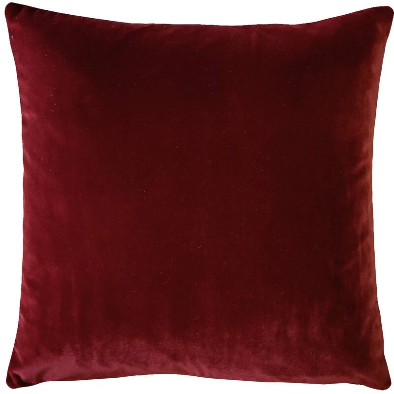 Pillow Decor Castello Soft Velvet Throw Pillows (3 Sizes, 18 Colors) - Burgundy - 20" x 20" - Feather Down