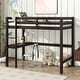 preview thumbnail 45 of 52, Twin Size High Loft Bed with Desk Underneath, Rubberwood Frame, Safety Guardrail and Ladder for Teens, Kids, Dorm or Bedroom