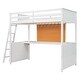 preview thumbnail 11 of 15, Solid Construction Twin size Loft Bed with Desk and Writing Board, Wooden Loft Bed