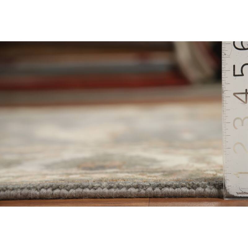 Gray Oushak Indian Area Rug Hand-Knotted Wool Carpet - 8'2" x 9'8"