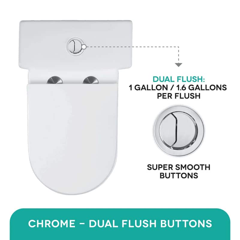 Fine Fixtures Dual-flush 1-piece Toilet 10-in. Rough-in w/ Seat