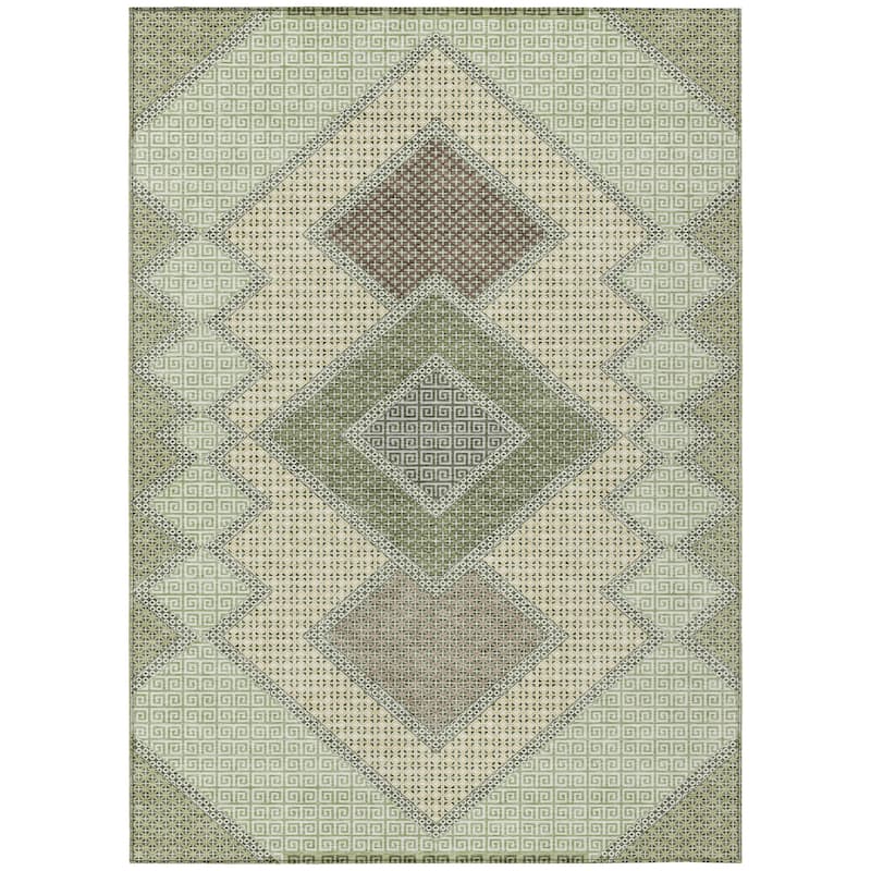 HomeRoots Geometric Transitional Rectangle Outdoor Rug