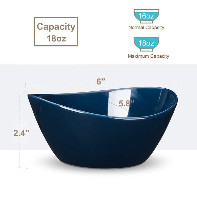 42 Ounce Porcelain Bowls Set of 4 Pack Premium White Ceramic Bowls for Cereal, Soup, Salad, Pasta