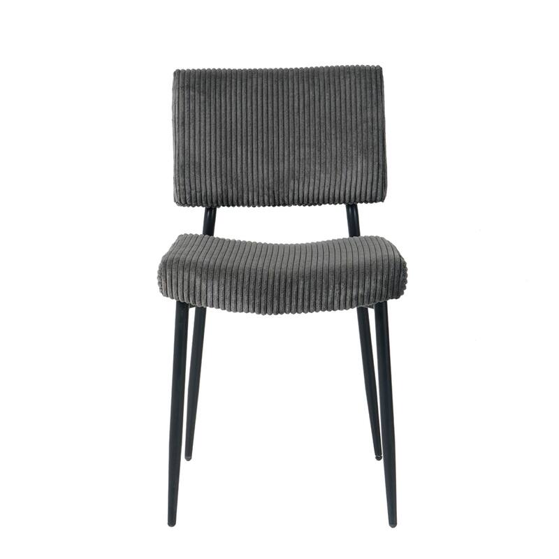 Modern Velvet Upholstered Dining Chair with Metal Legs (Set of 2)