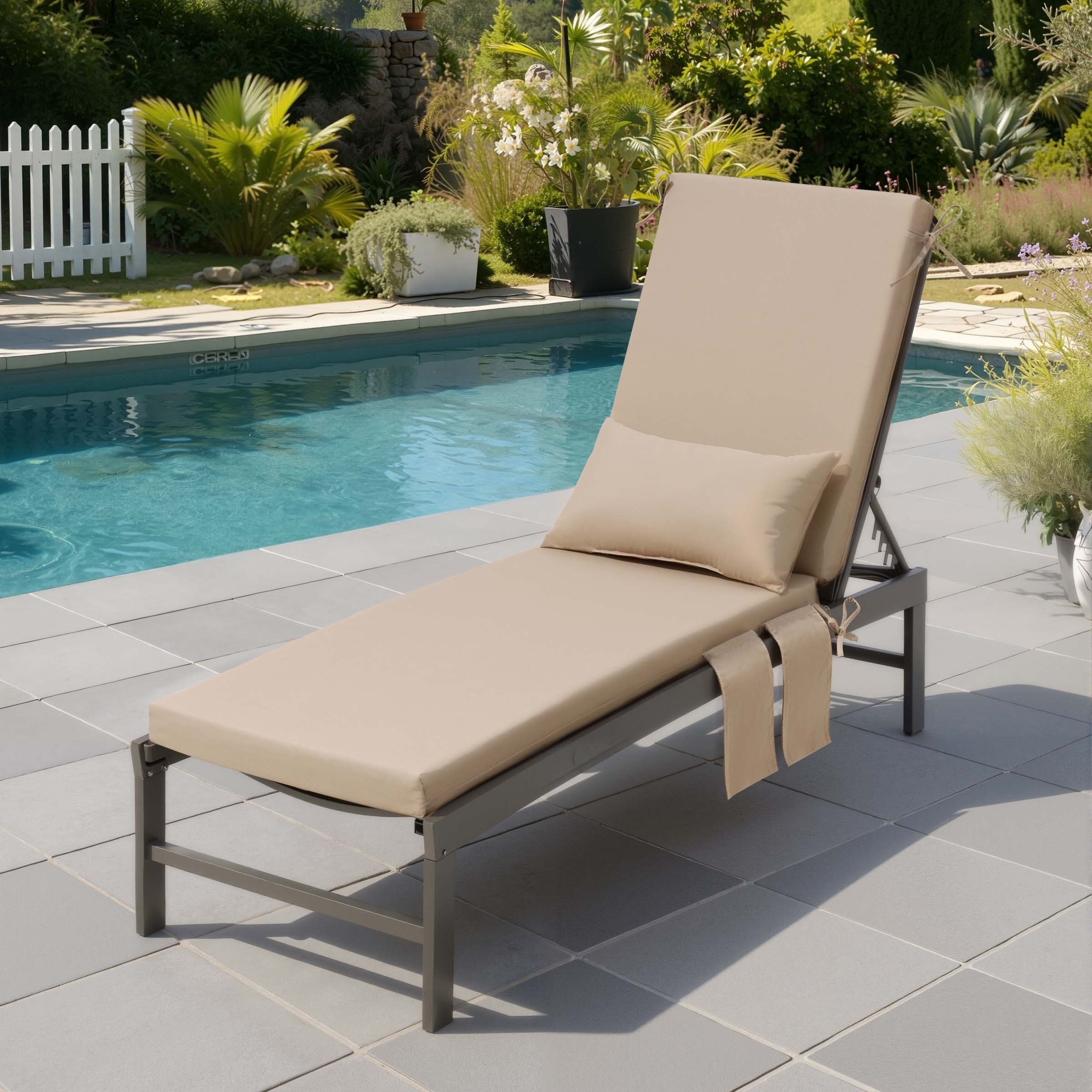 Outdoor Lounge Chair Cushions Patio Chaise Lounge Chair Seat Cushion with Pillow